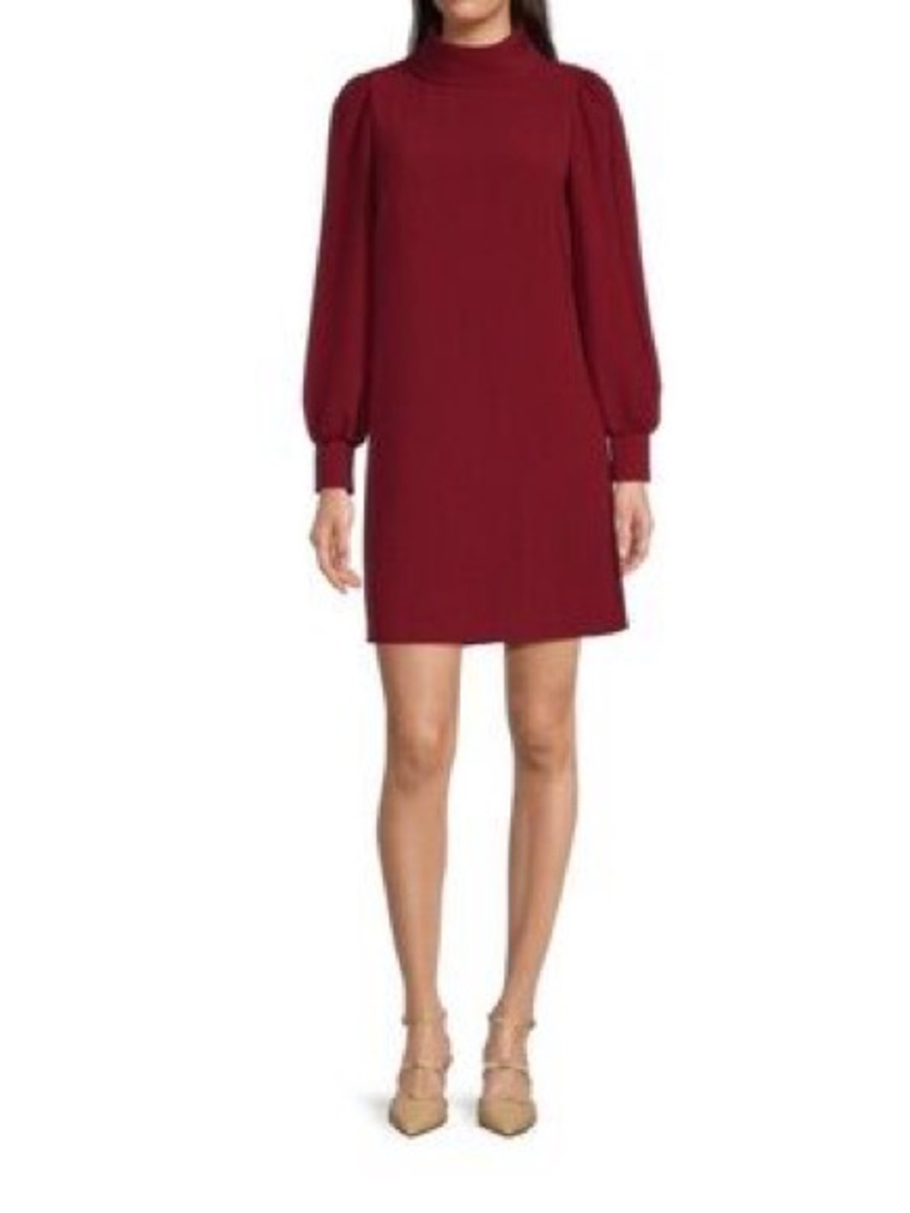 Alex Marie Elegant Burgundy Wine Long Sleeve Cowl Neck Dress size 2
